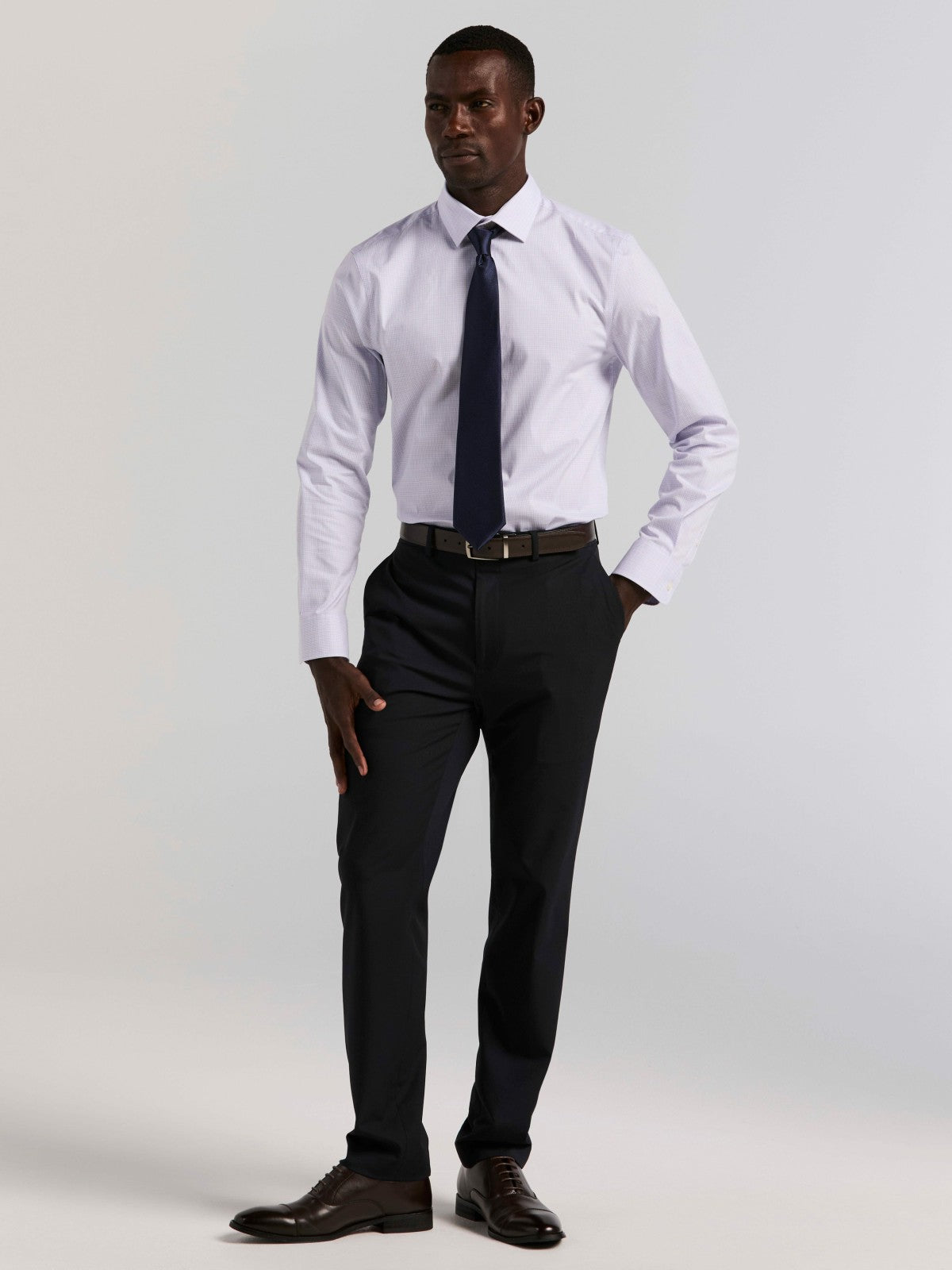 Cotton Mini Plaid Slim Fit Dress Shirt -  Perry Ellis for sale