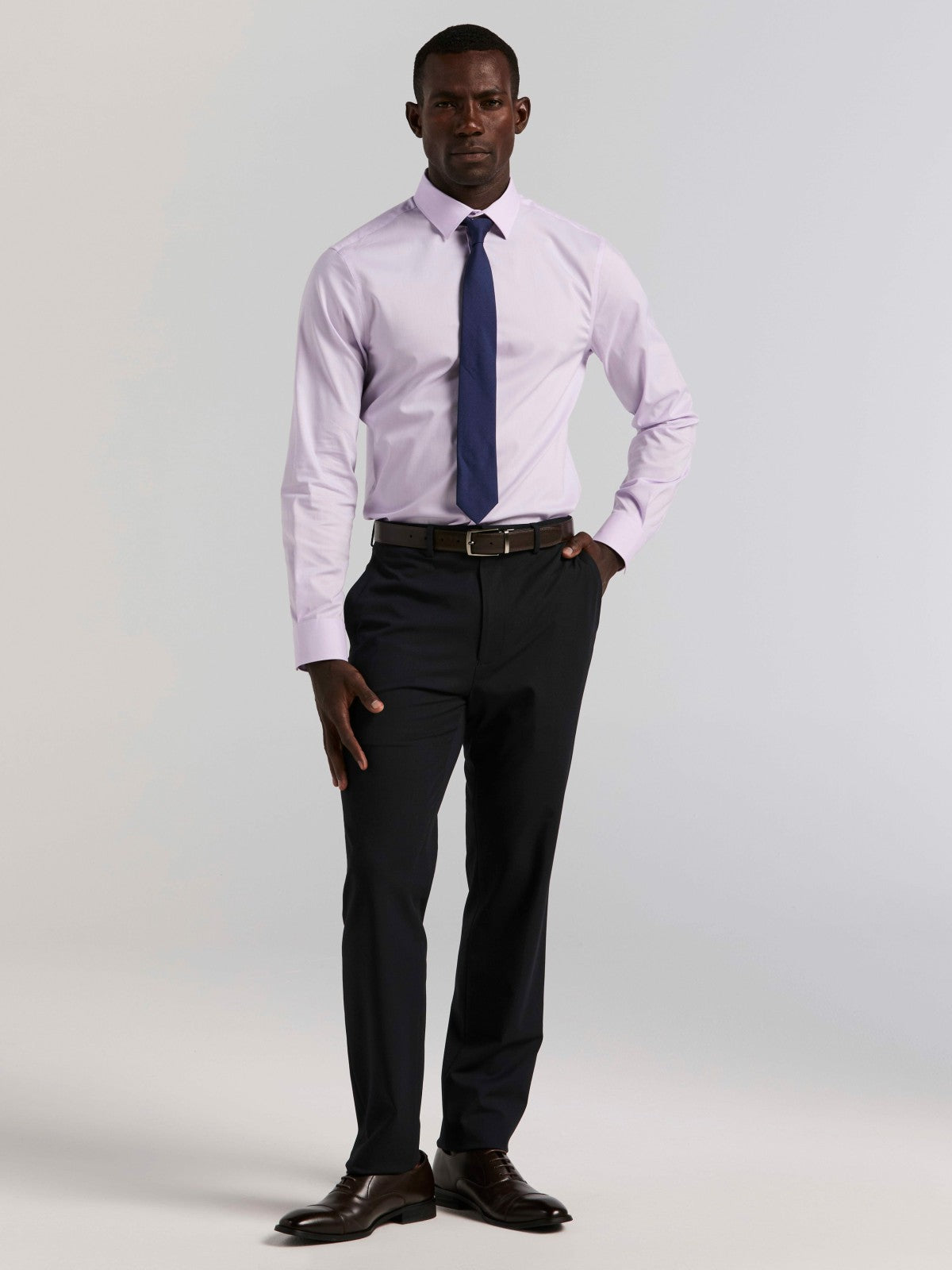 Cotton Slim Fit Royal Oxford Dress Shirt -  Perry Ellis on sale