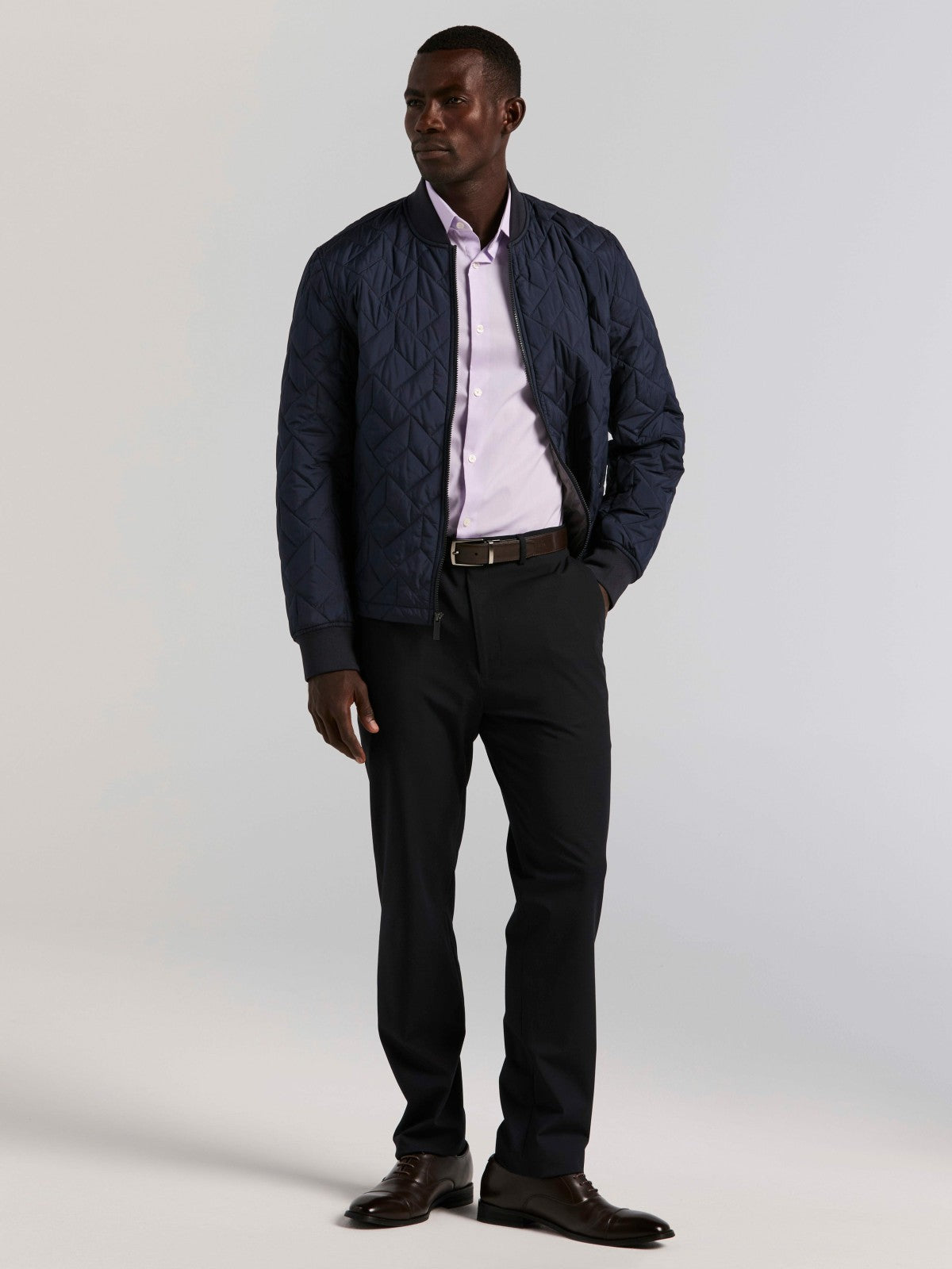 Cotton Slim Fit Royal Oxford Dress Shirt -  Perry Ellis on sale