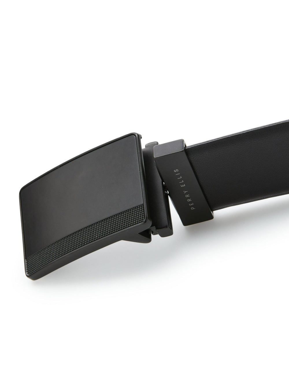 Reversible Leather Belt with Black Pattern Plaque -  Perry Ellis online