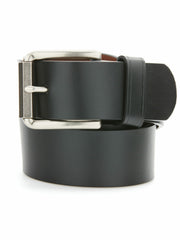 Hex Roller Buckle Leather Belt -  Perry Ellis US