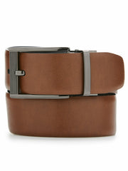 Mesh Buckle Reversible Leather Belt -  Perry Ellis sale