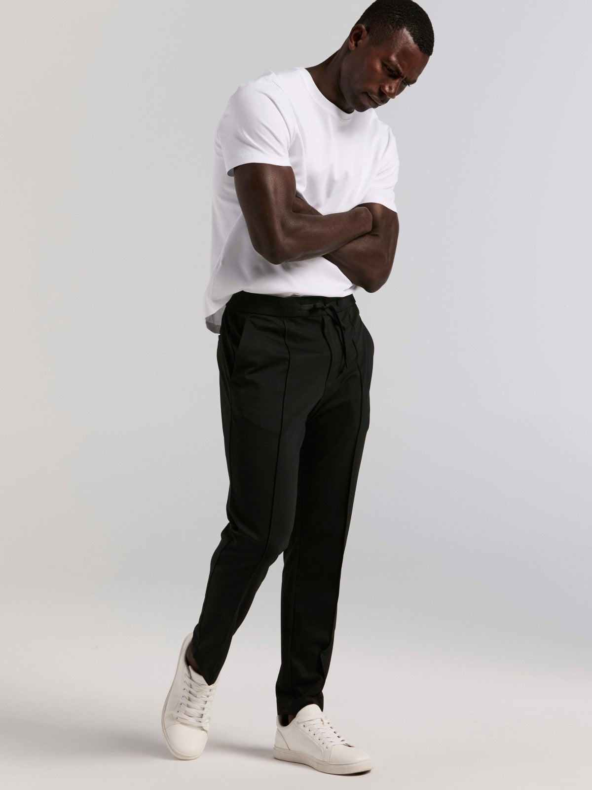 Slim Tapered Pintuck Pull-on Pants -  Perry Ellis on sale