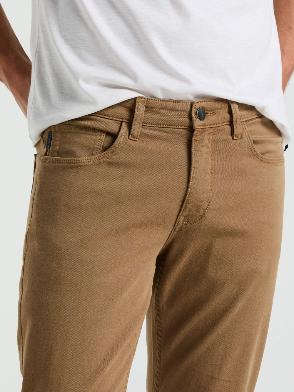 Slim Fit Dyed Solid Twill Five Pocket Pant -  Perry Ellis online