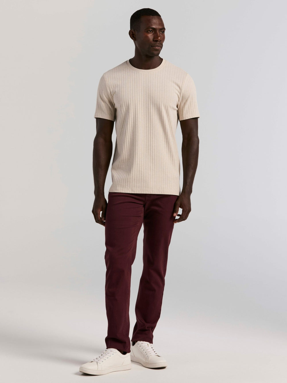 Slim Fit Dyed Solid Twill Five Pocket Pant -  Perry Ellis online