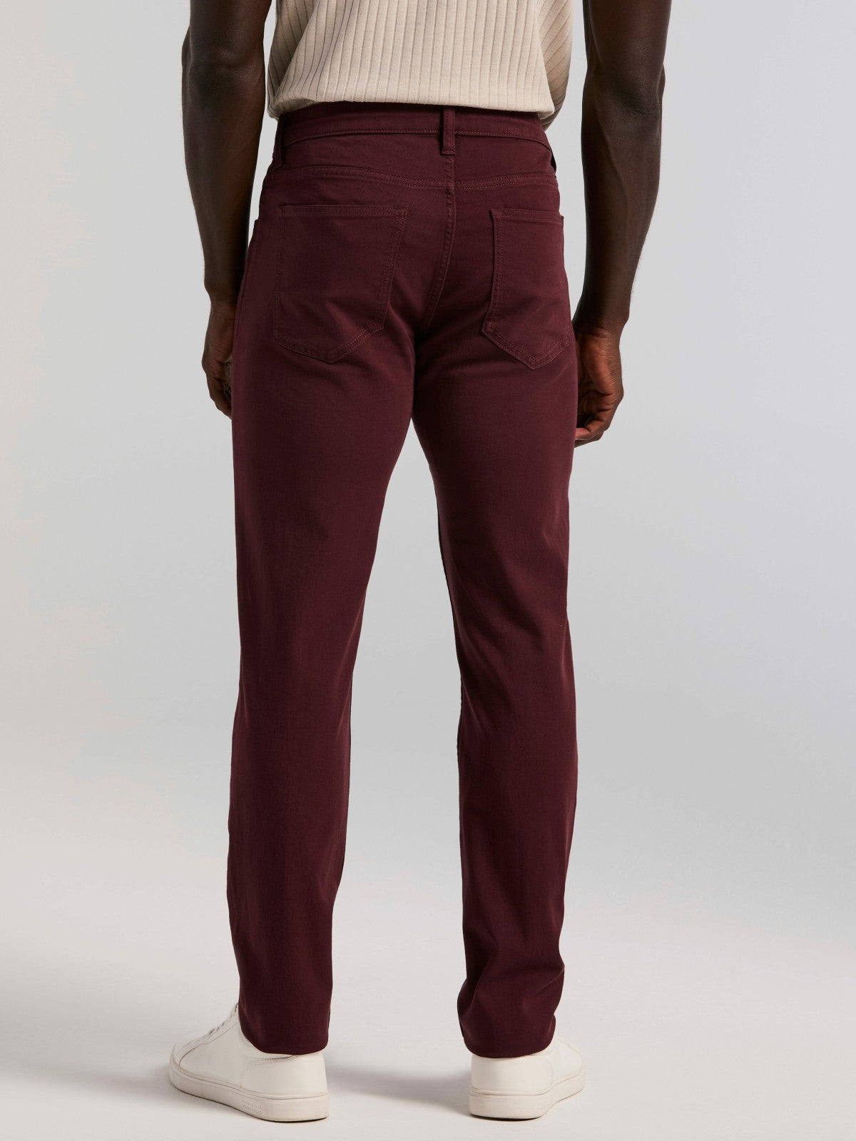 Slim Fit Dyed Solid Twill Five Pocket Pant -  Perry Ellis online