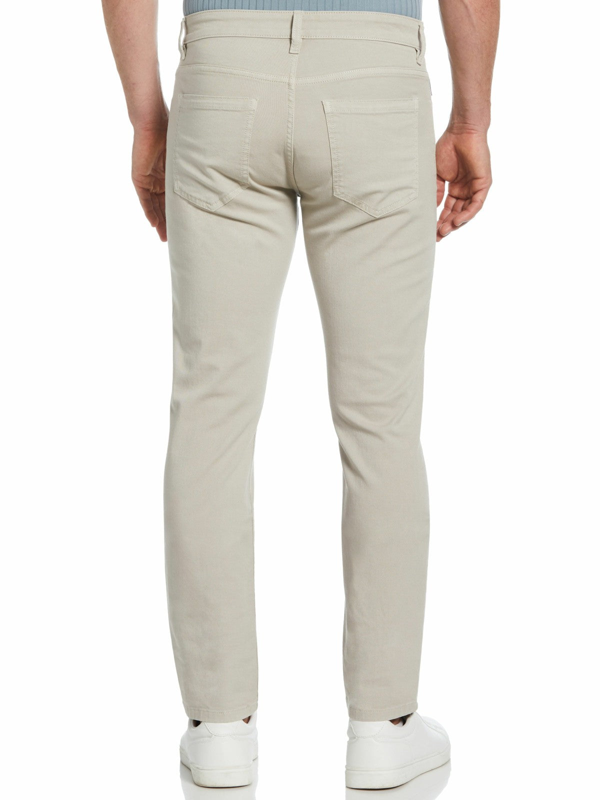 Slim Fit Dyed Solid Twill Five Pocket Pant -  Perry Ellis online