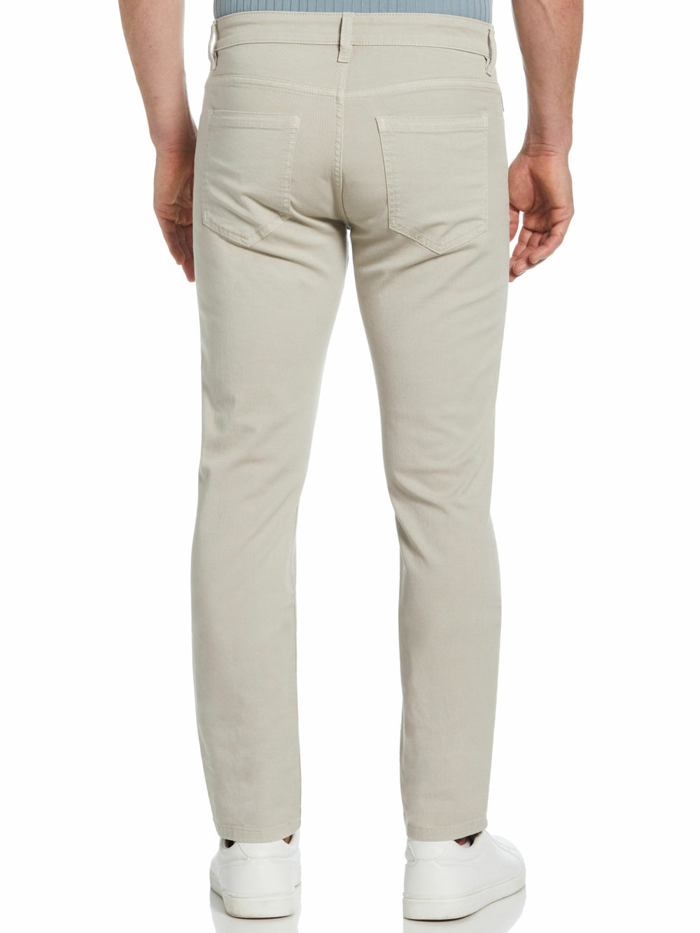 Slim Fit Dyed Solid Twill Five Pocket Pant -  Perry Ellis online