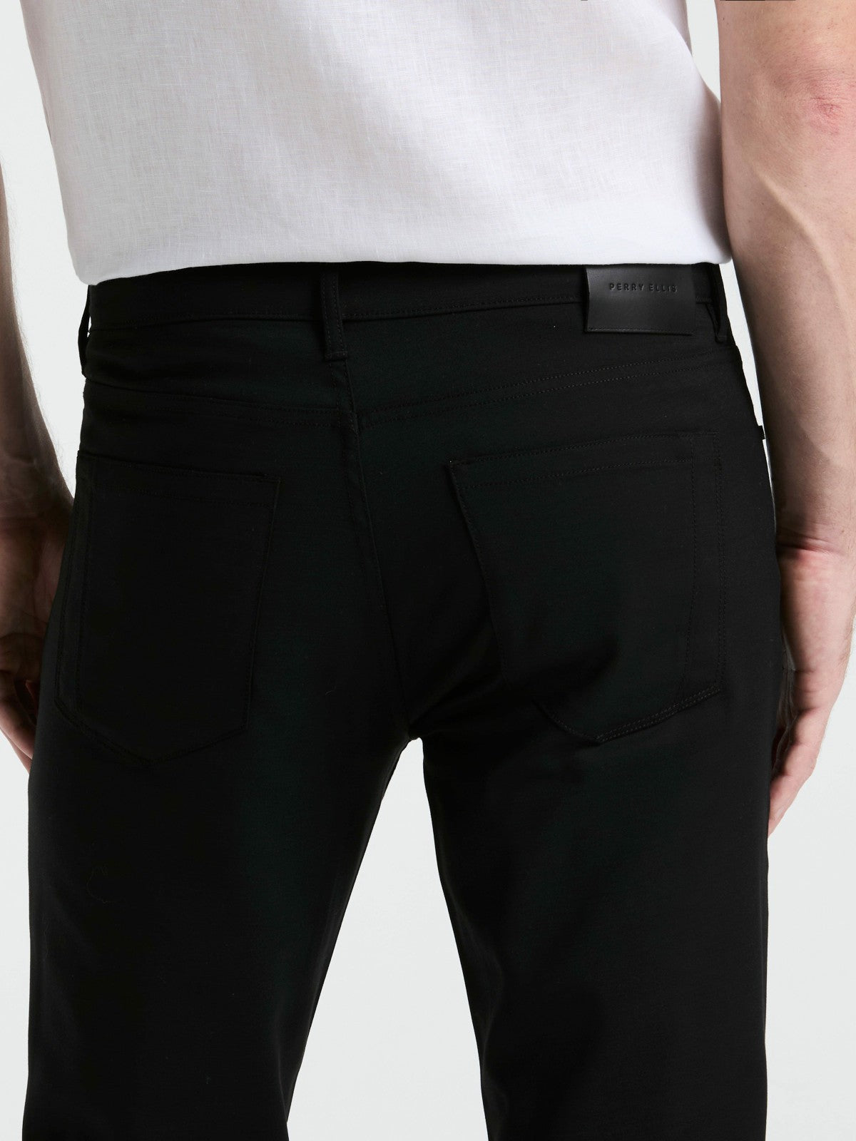 Slim Fit Double Cloth 5-Pocket Pants -  Perry Ellis near me