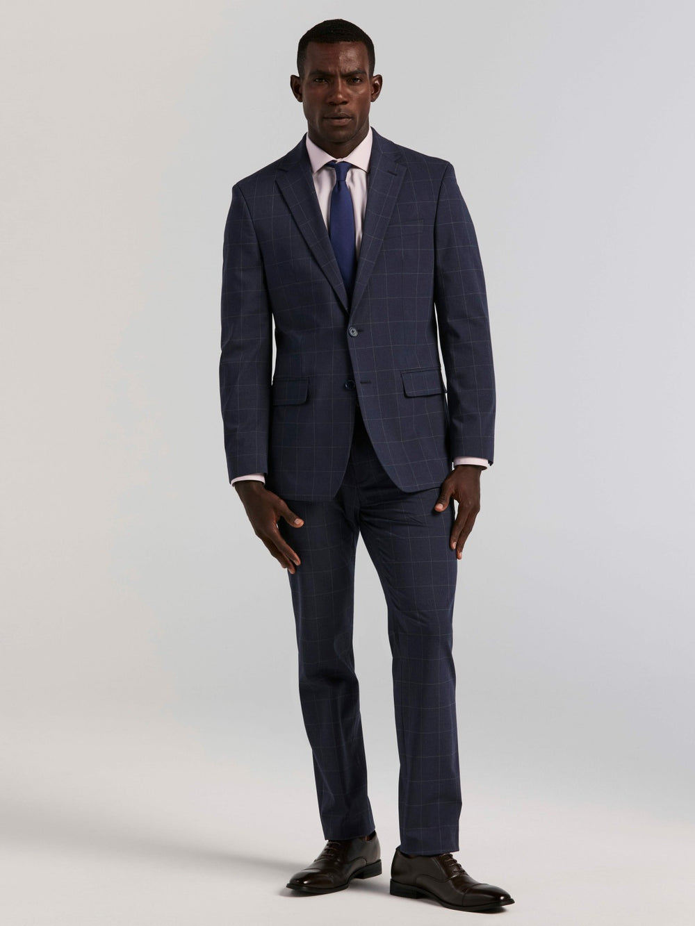 Slim Fit Windowpane Suit Pant -  Perry Ellis US