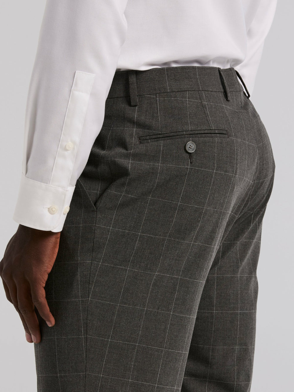 Slim Fit Windowpane Suit Pant -  Perry Ellis US