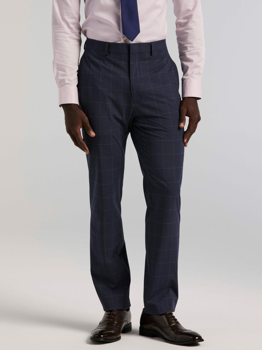 Slim Fit Windowpane Suit Pant -  Perry Ellis US
