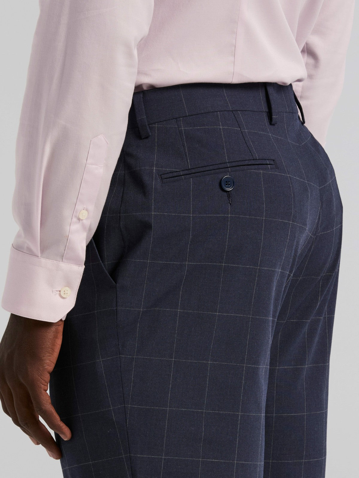Slim Fit Windowpane Suit Pant -  Perry Ellis US