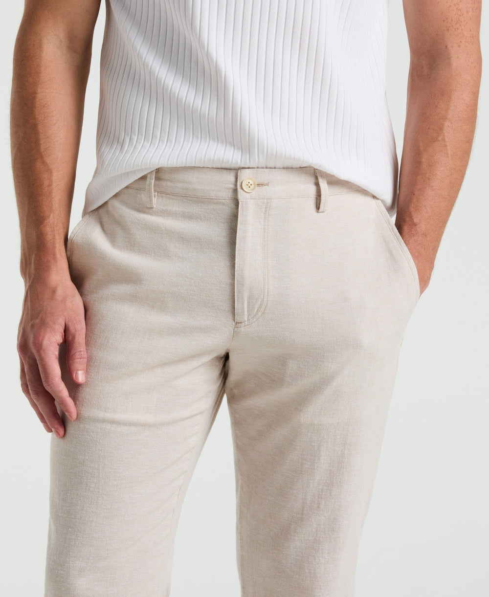 Slim Fit Flat Front Linen Blend Chino Pant -  Perry Ellis near me