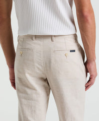 Slim Fit Flat Front Linen Blend Chino Pant -  Perry Ellis near me