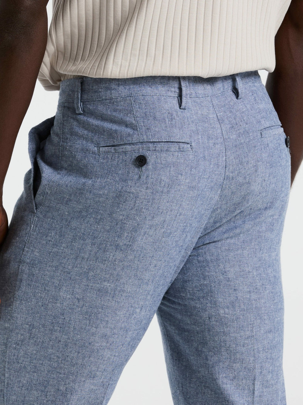 Slim Fit Flat Front Linen Blend Chino Pant -  Perry Ellis near me
