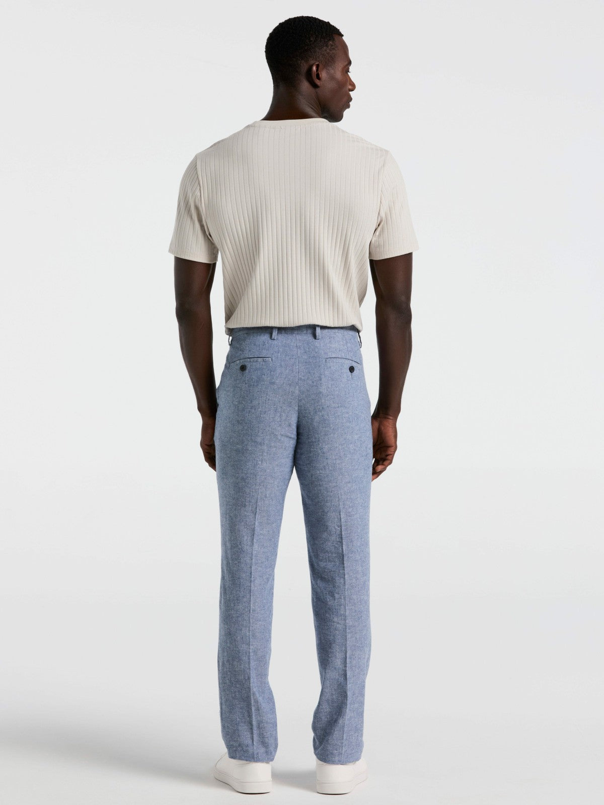 Slim Fit Flat Front Linen Blend Chino Pant -  Perry Ellis near me