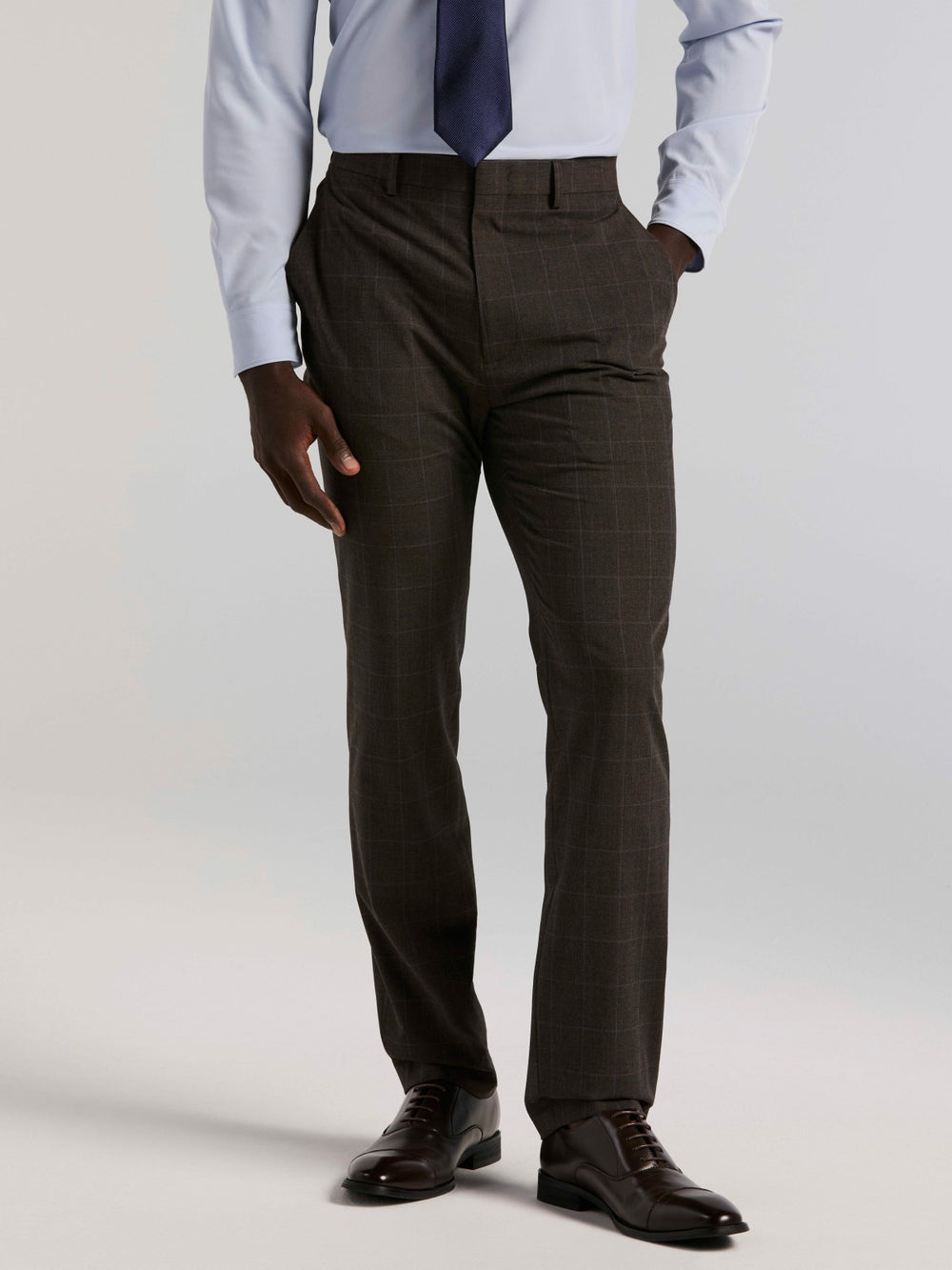 Slim Fit Windowpane Suit Pant -  Perry Ellis US