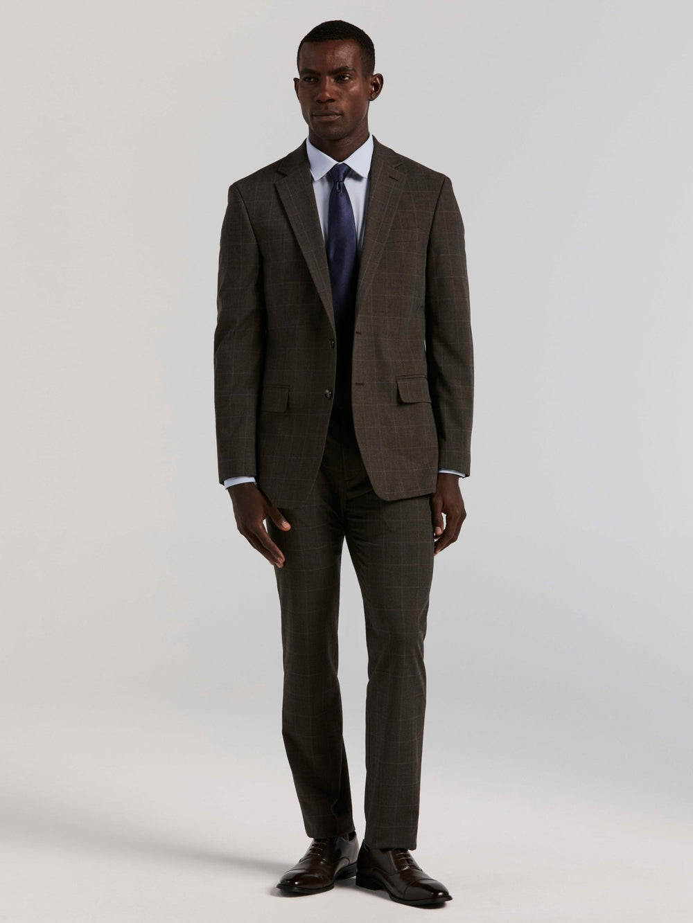 Slim Fit Windowpane Suit Pant -  Perry Ellis US