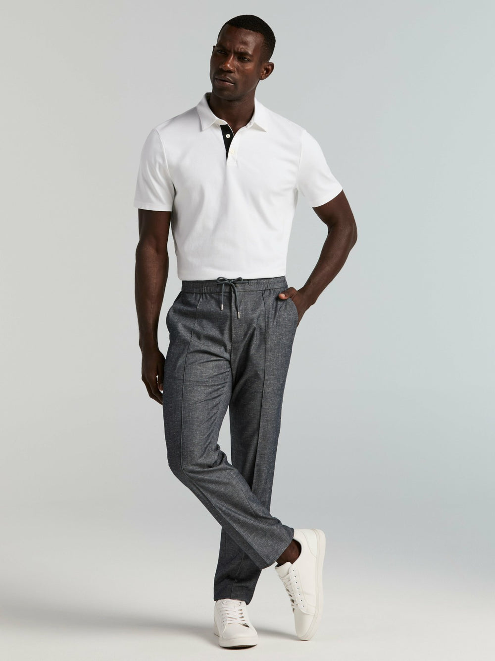 Slim Fit Linen Blend Drawstring Pants -  Perry Ellis near me