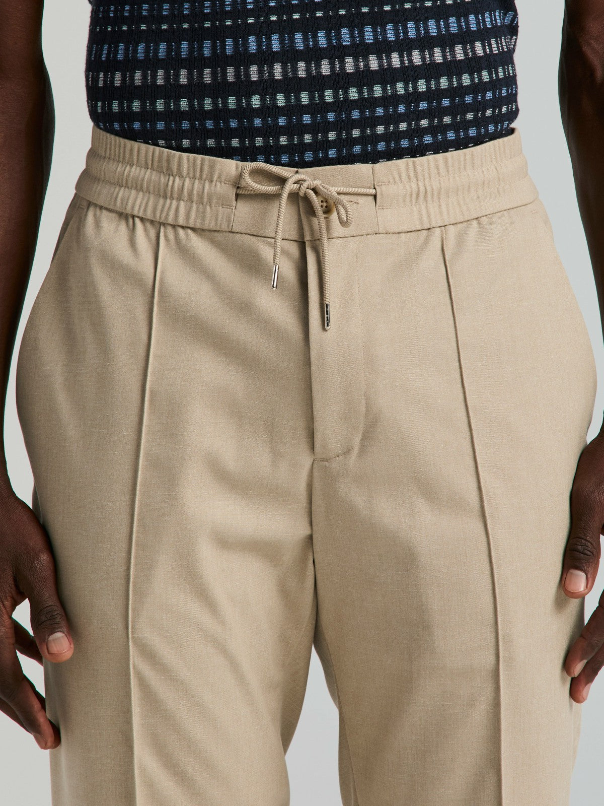 Slim Fit Linen Blend Drawstring Pants -  Perry Ellis near me