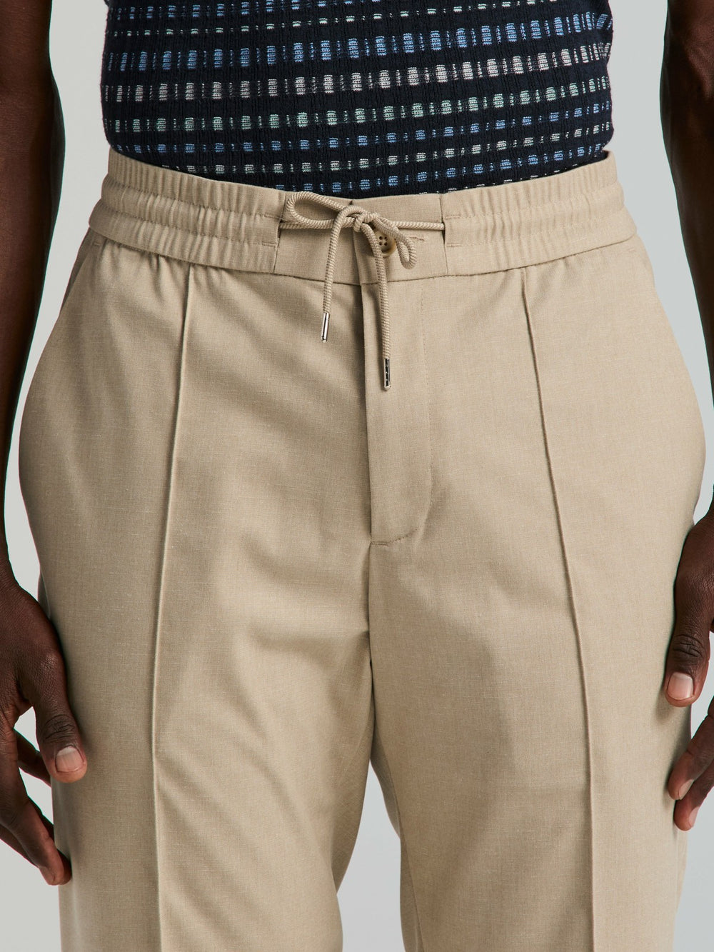 Slim Fit Linen Blend Drawstring Pants -  Perry Ellis near me