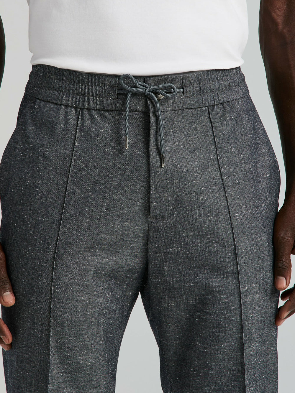 Slim Fit Linen Blend Drawstring Pants -  Perry Ellis near me