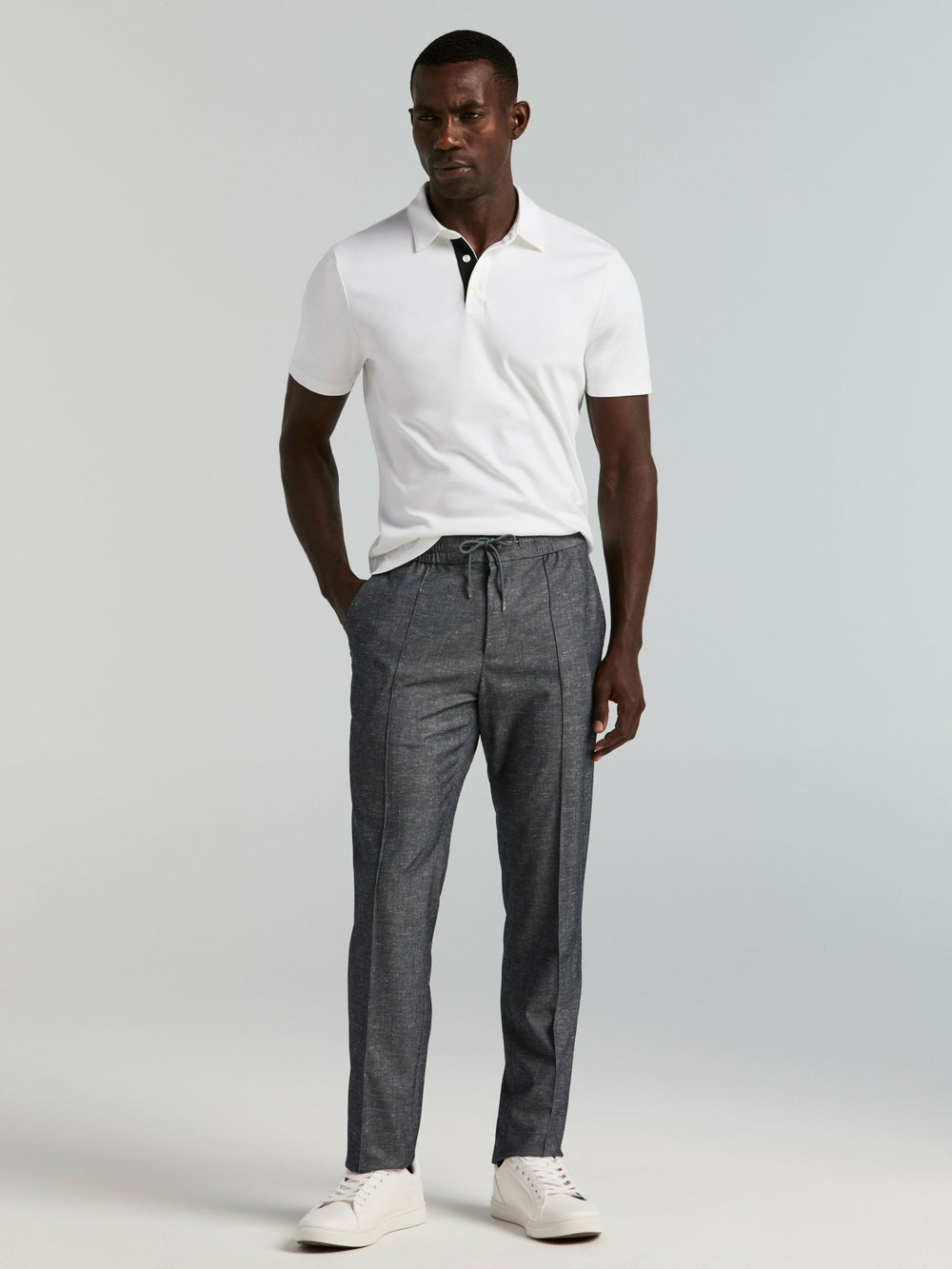 Slim Fit Linen Blend Drawstring Pants -  Perry Ellis near me