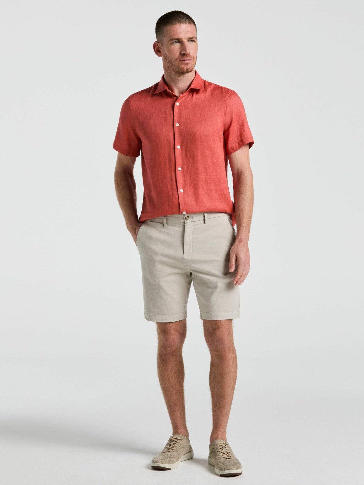 8" Flat Front Garment Dyed Short -  Perry Ellis sale