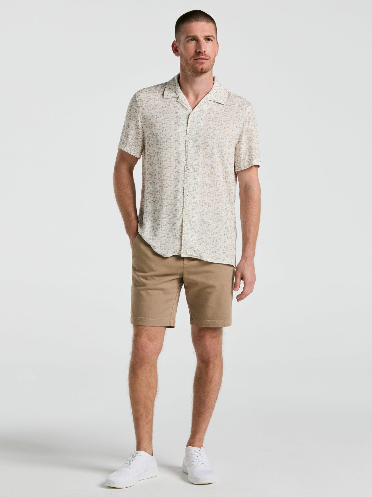8" Flat Front Garment Dyed Short -  Perry Ellis sale