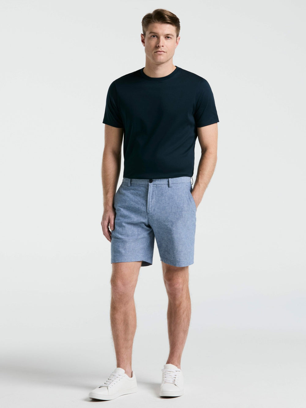 8" Flat Front Linen Cotton Short -  Perry Ellis for sale