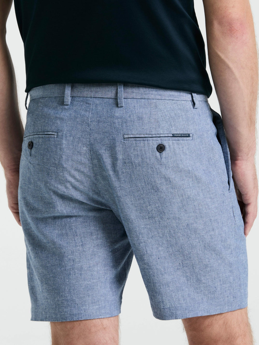8" Flat Front Linen Cotton Short -  Perry Ellis for sale