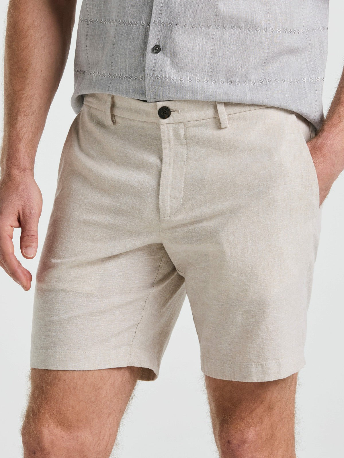 8" Flat Front Linen Cotton Short -  Perry Ellis for sale