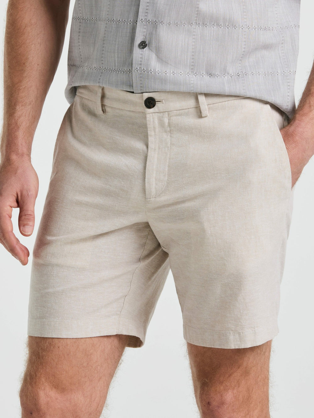 8" Flat Front Linen Cotton Short -  Perry Ellis for sale
