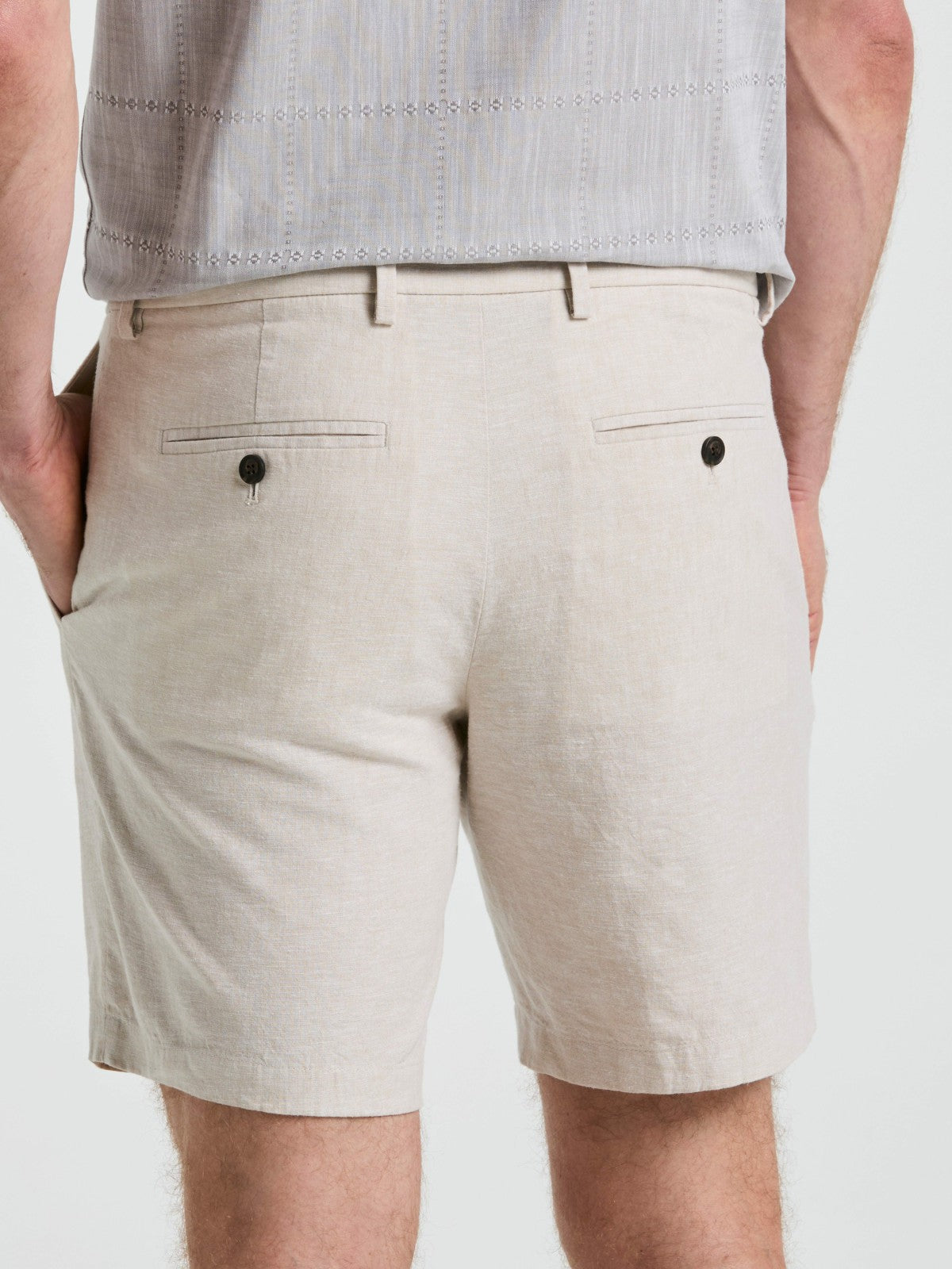 8" Flat Front Linen Cotton Short -  Perry Ellis for sale