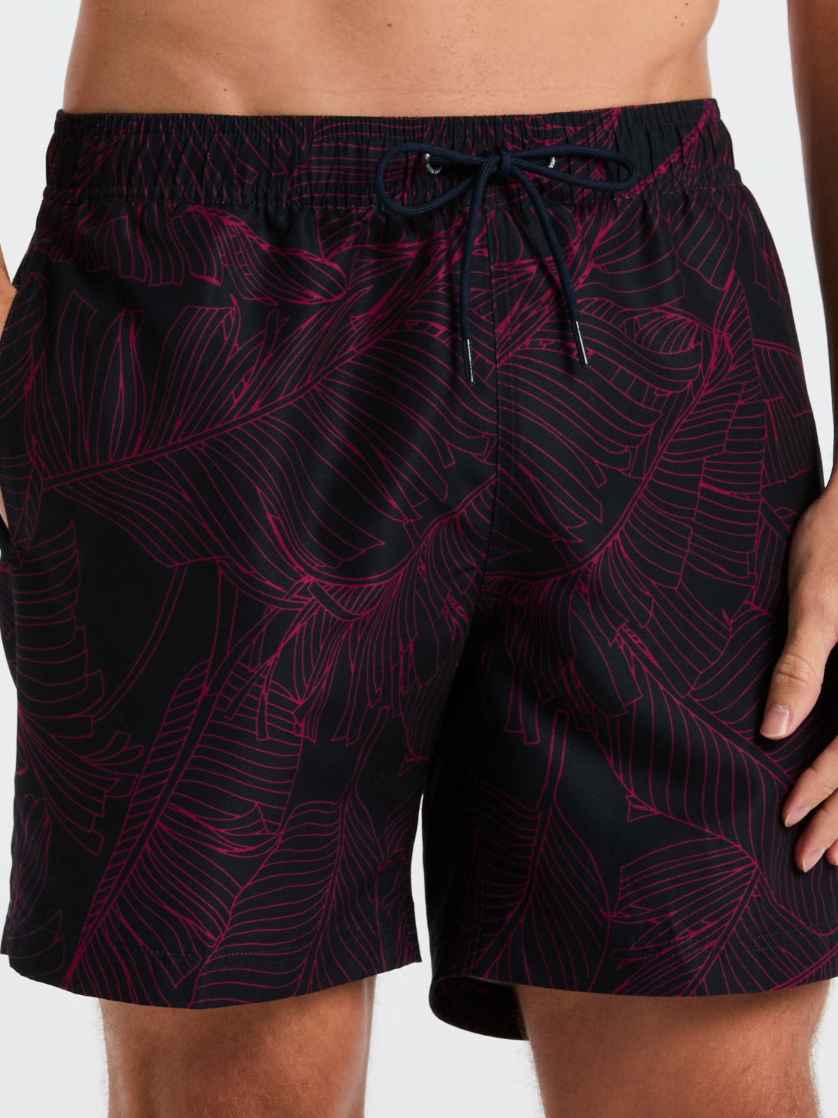 Botanical Line Print Swim Trunk -  Perry Ellis on sale