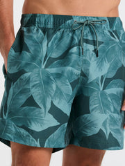 Tropical Plant Print Swim Trunk -  Perry Ellis online