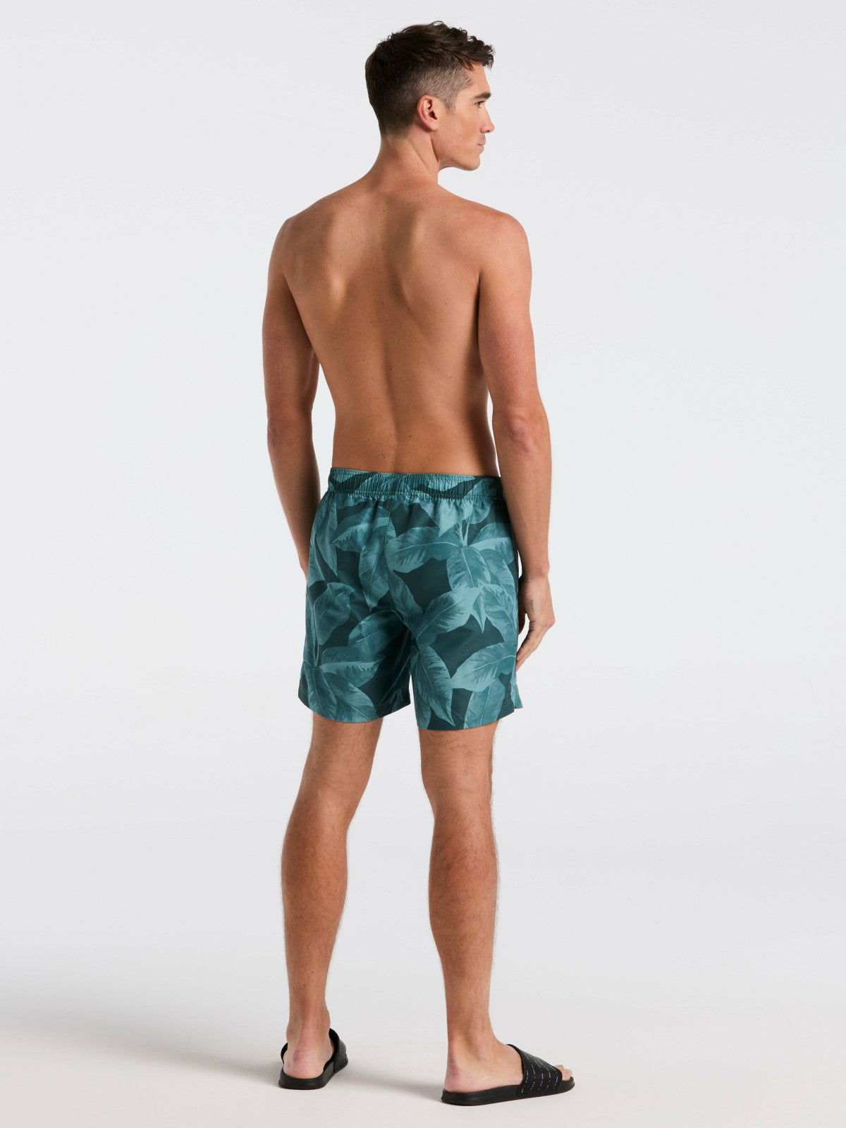 Tropical Plant Print Swim Trunk -  Perry Ellis online