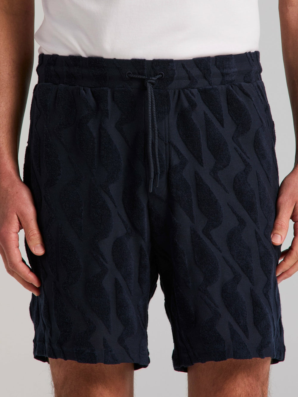 Jacquard Terry Cloth Drawstring Shorts -  Perry Ellis near me