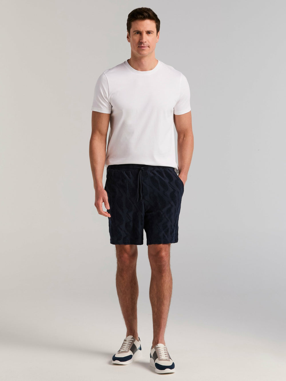 Jacquard Terry Cloth Drawstring Shorts -  Perry Ellis near me