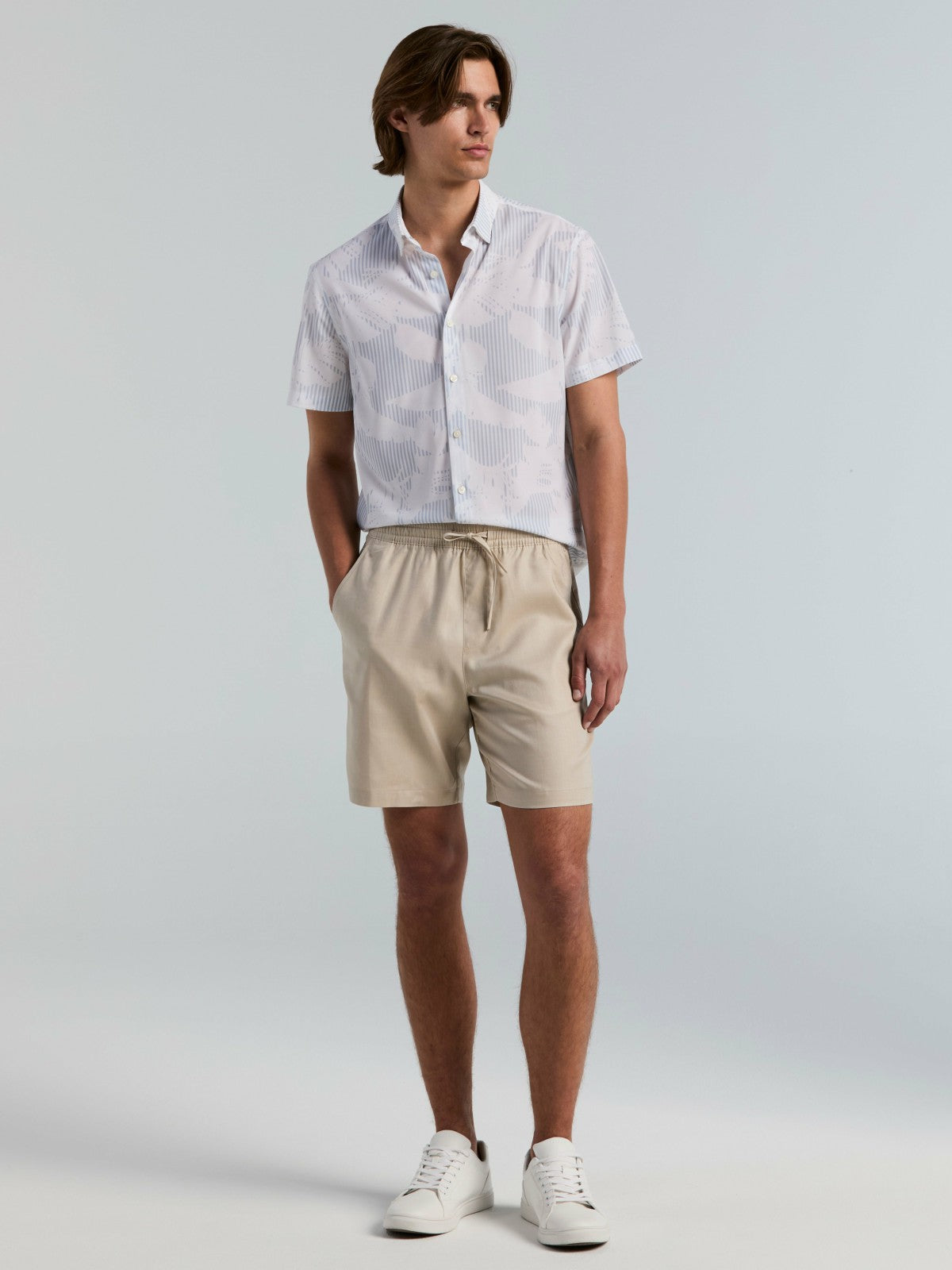 8" TENCEL™ Drawstring Shorts -  Perry Ellis sale