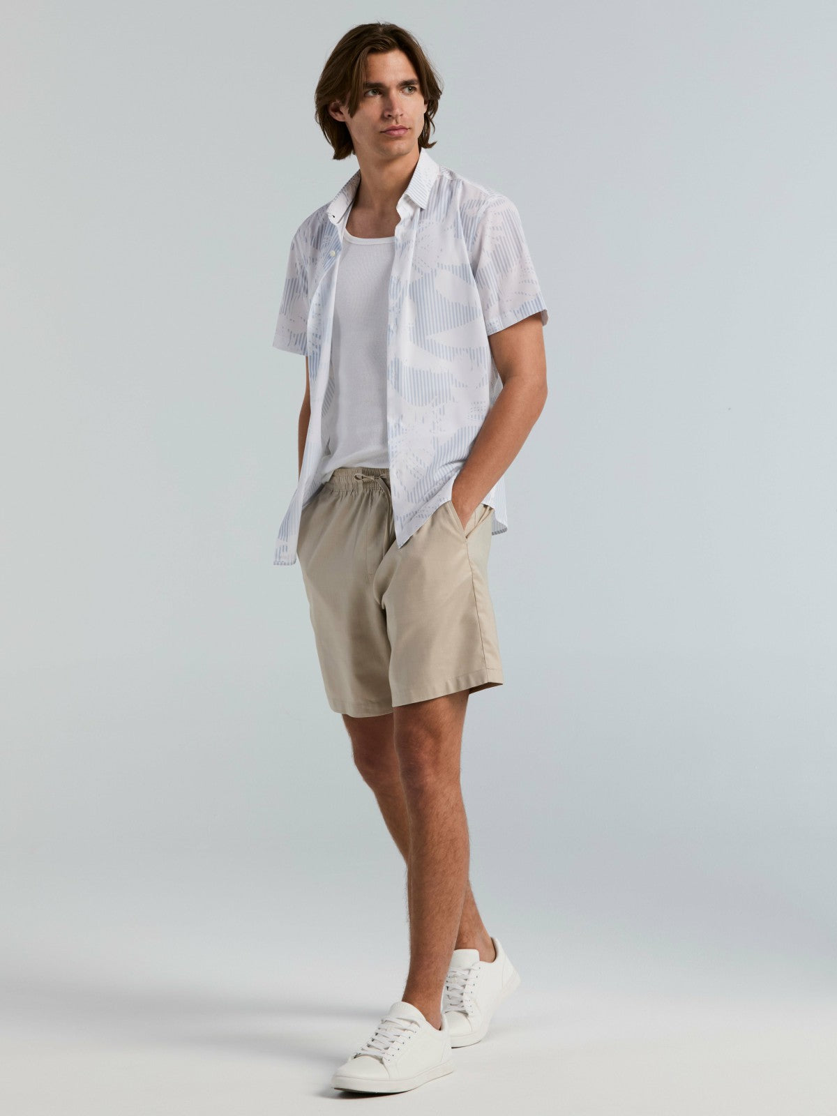8" TENCEL™ Drawstring Shorts -  Perry Ellis sale