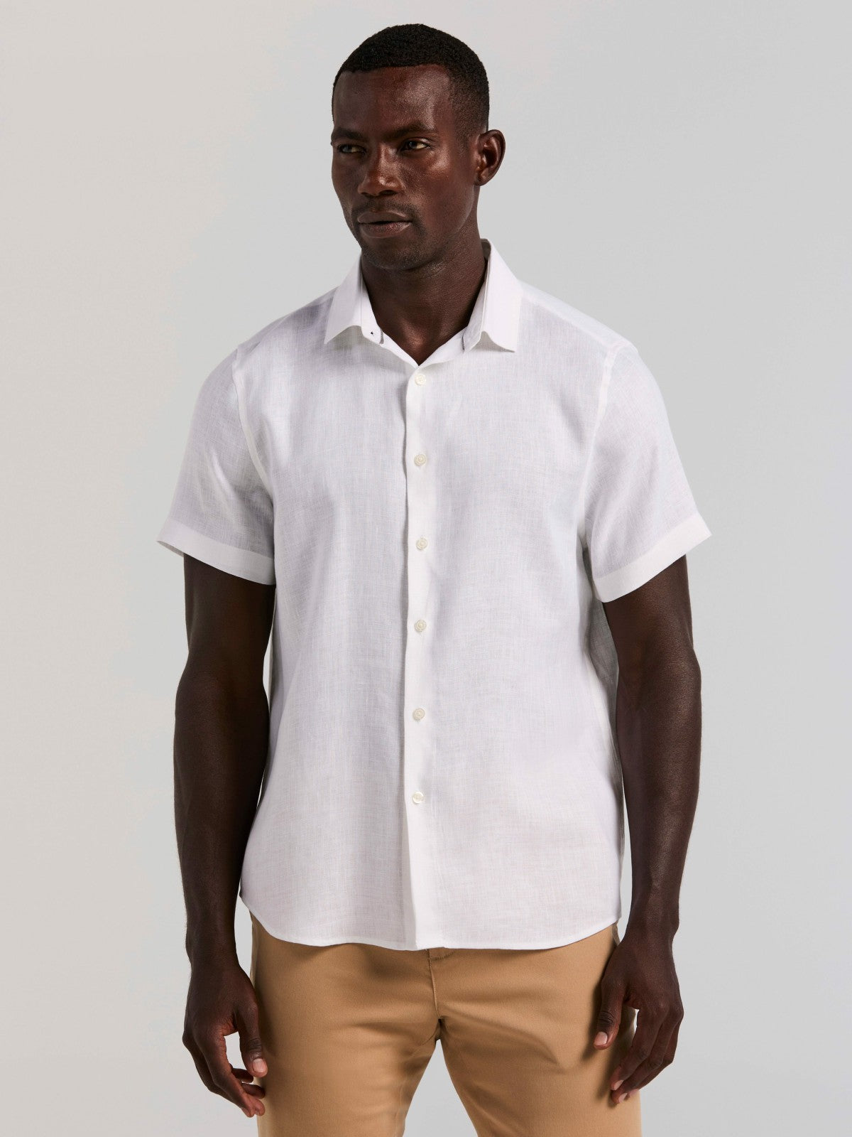 Solid Linen Shirt -  Perry Ellis discount