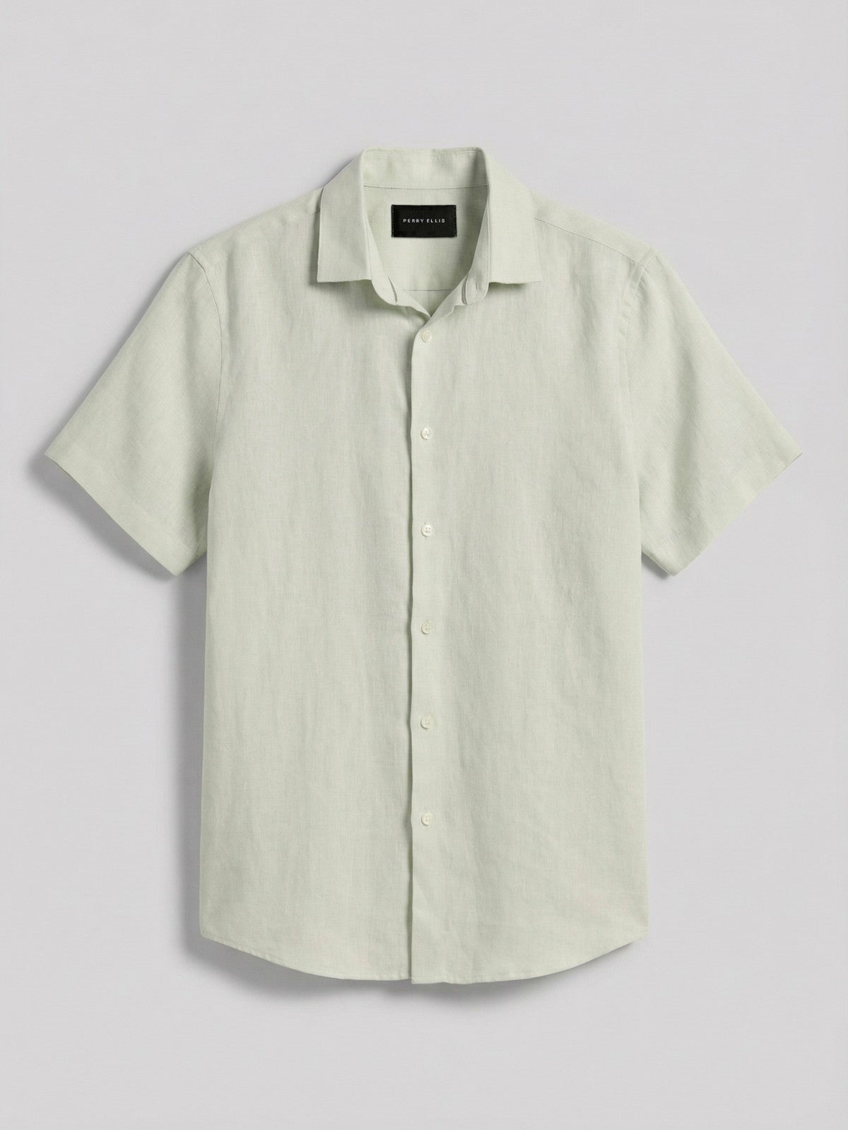 Solid Linen Shirt -  Perry Ellis discount