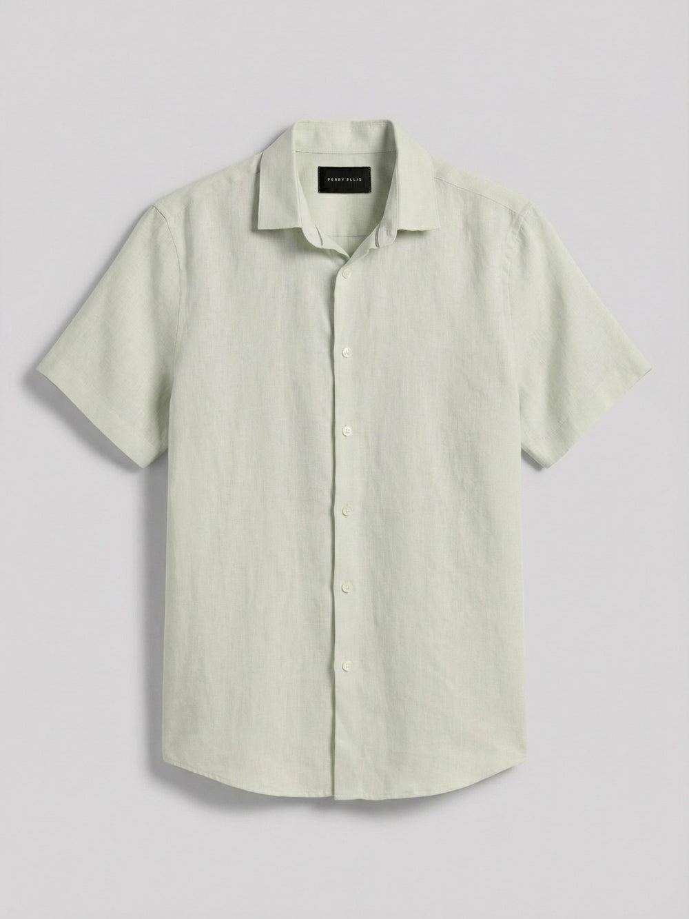 Solid Linen Shirt -  Perry Ellis discount