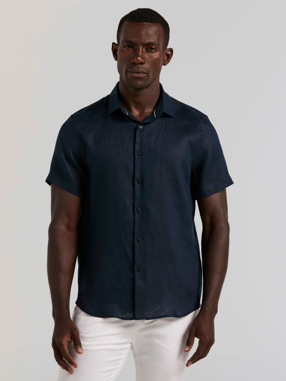 Solid Linen Shirt -  Perry Ellis discount