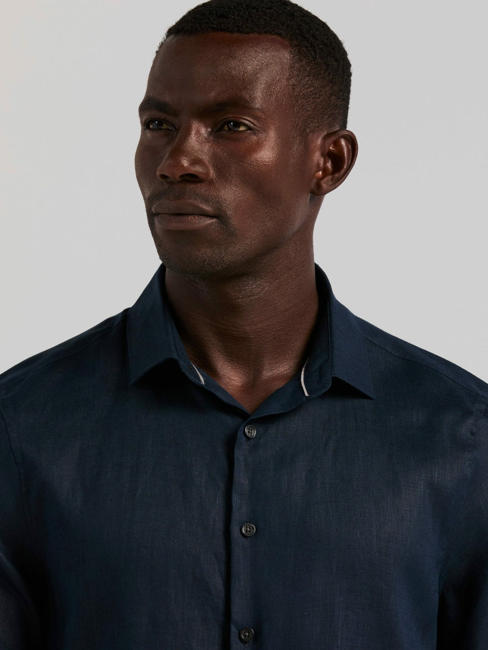 Solid Linen Shirt -  Perry Ellis discount