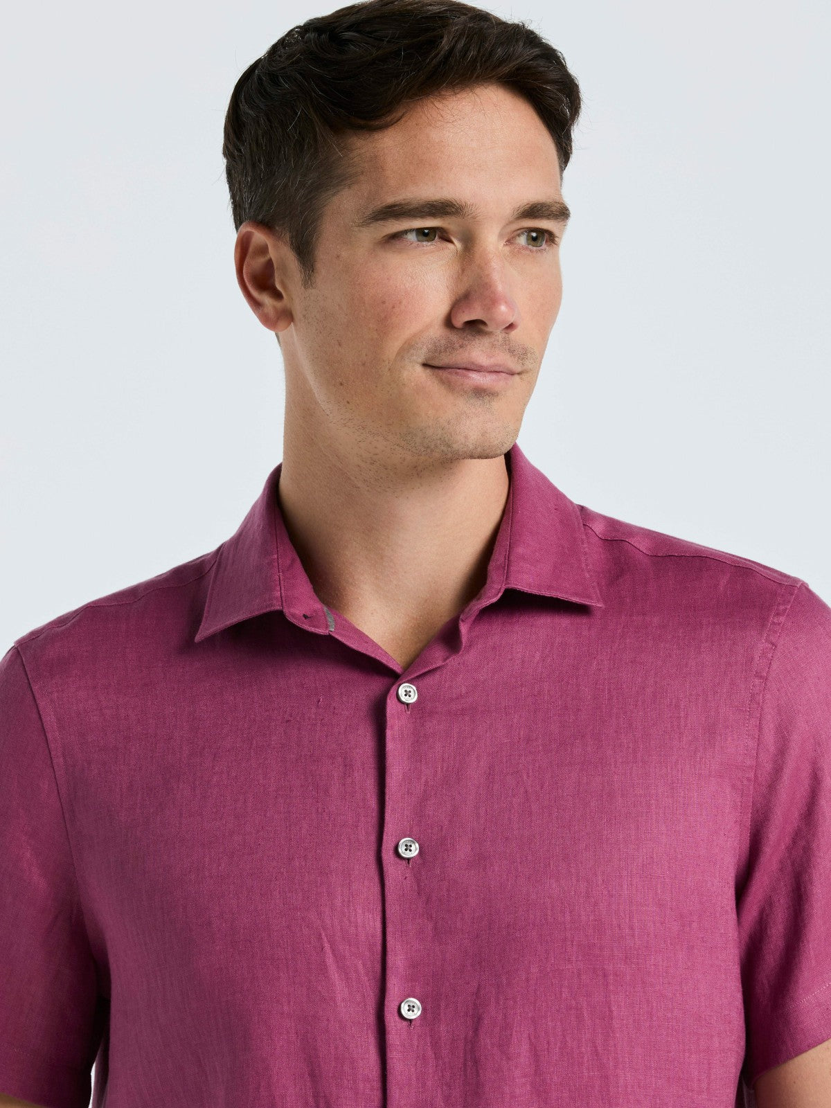 Solid Linen Shirt -  Perry Ellis discount