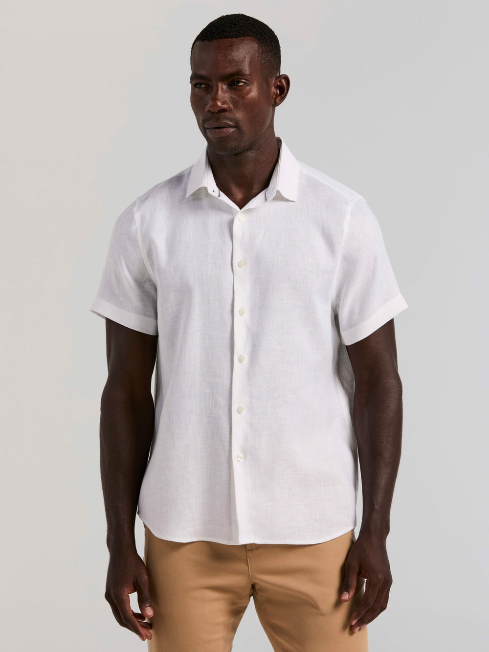Solid Linen Shirt -  Perry Ellis discount