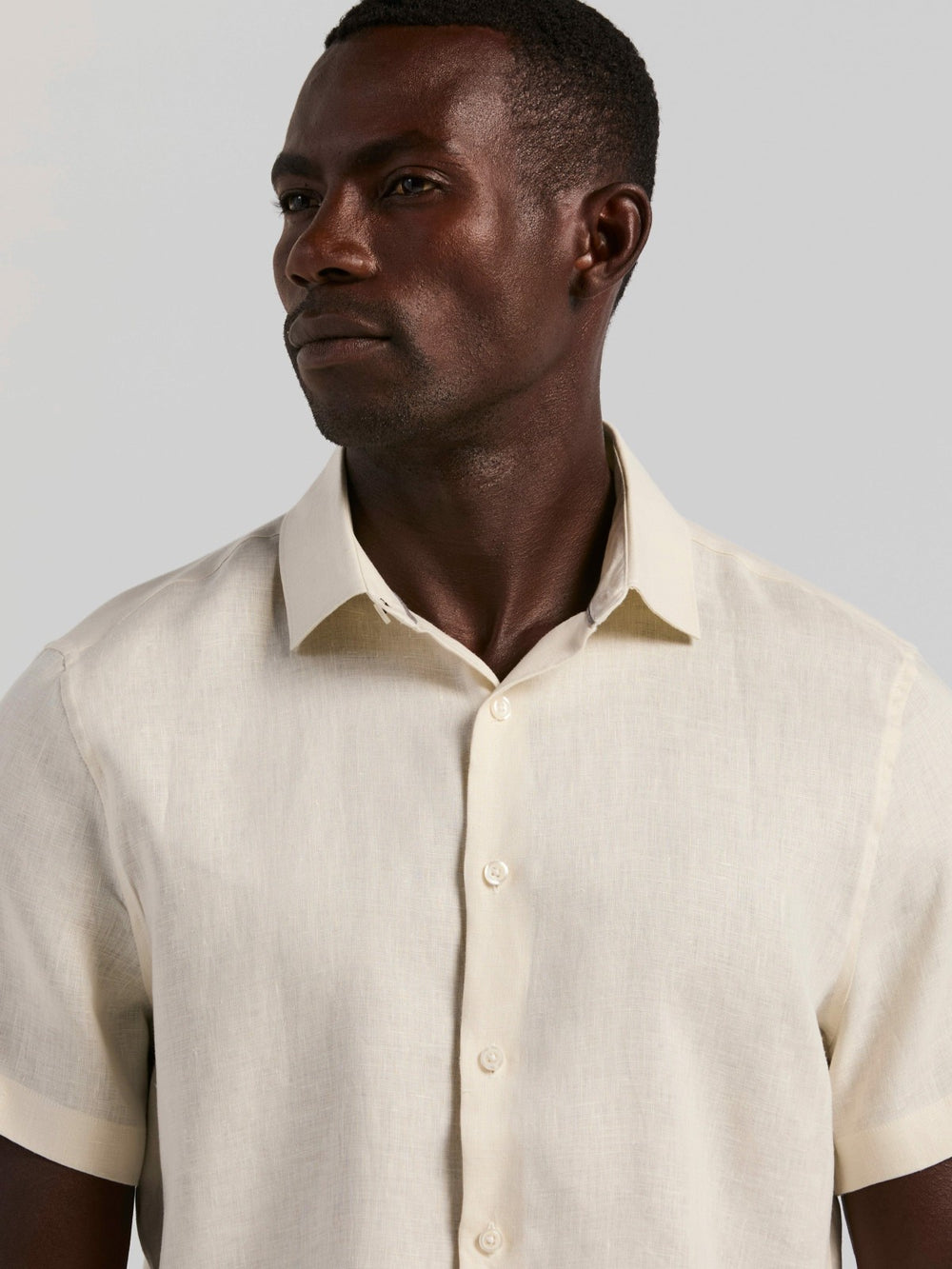 Solid Linen Shirt -  Perry Ellis discount